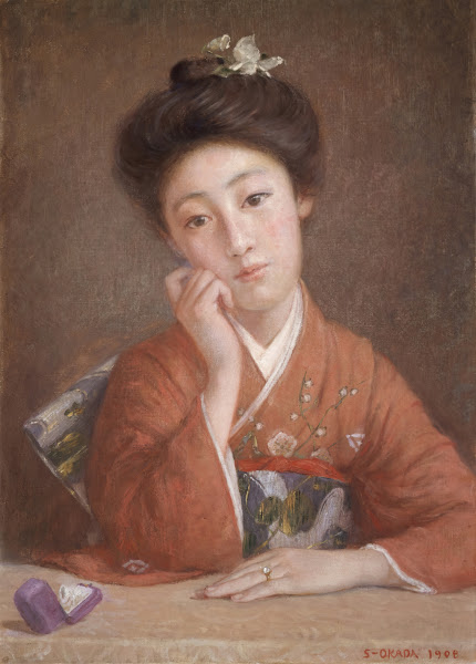 Woman Wearing a Diamond Ring Diamond no onna 1908