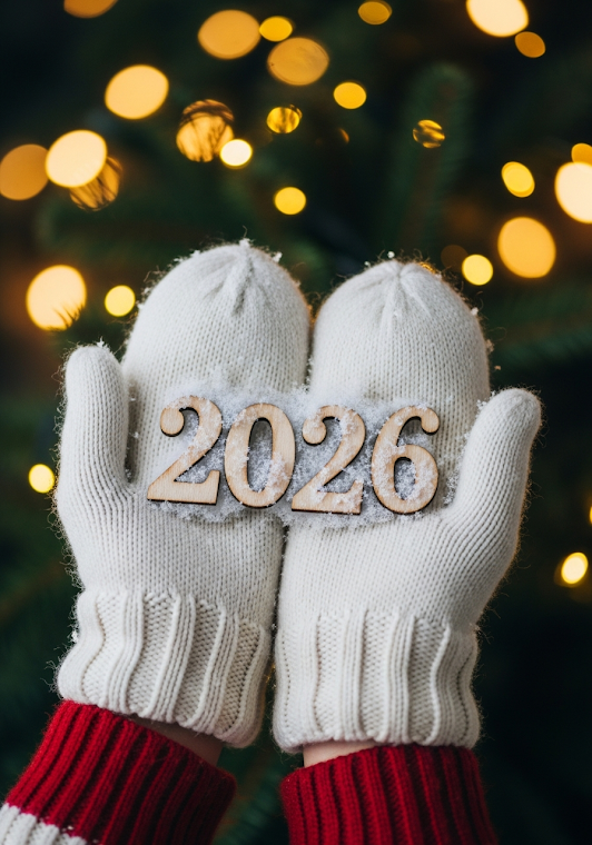 White Mittens New Year 2026