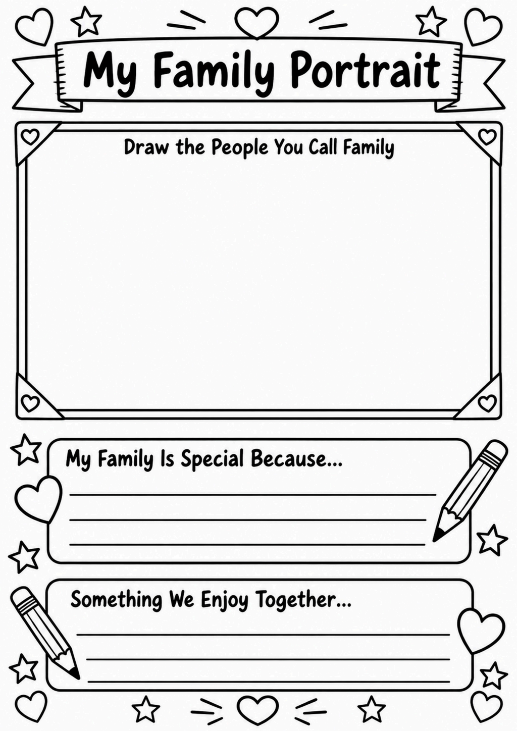 My Family Portrait Worksheet
