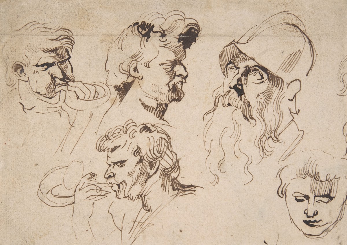 Sheet of Studies of Heads 161541