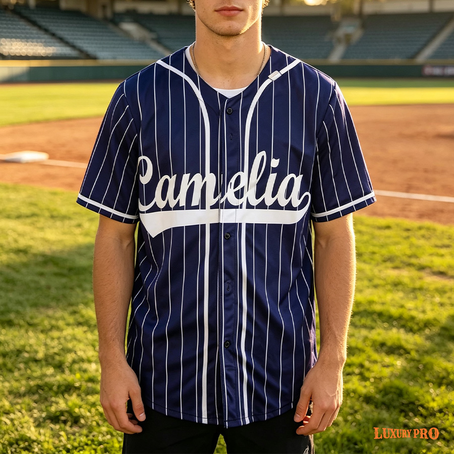 AOP Applique - MEG Men's Baseball Cardigan With Printed Taping