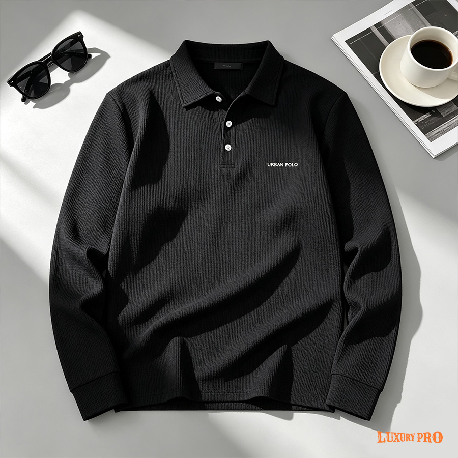 2D‑Waffle‑knit Polo Shirt
