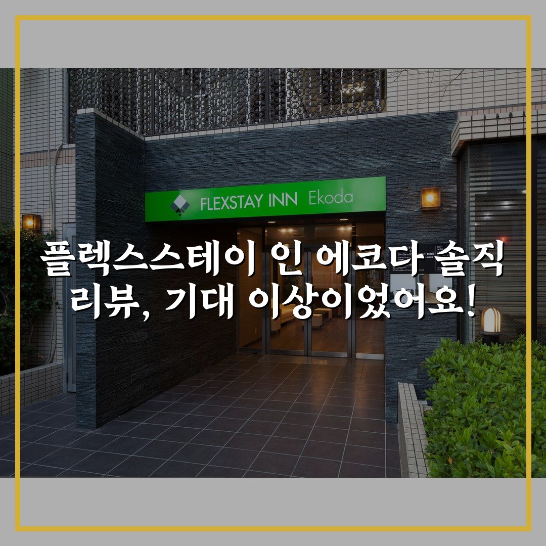 플렉스스테이 인 에코다 솔직 리뷰, 기대 이상이었어요!