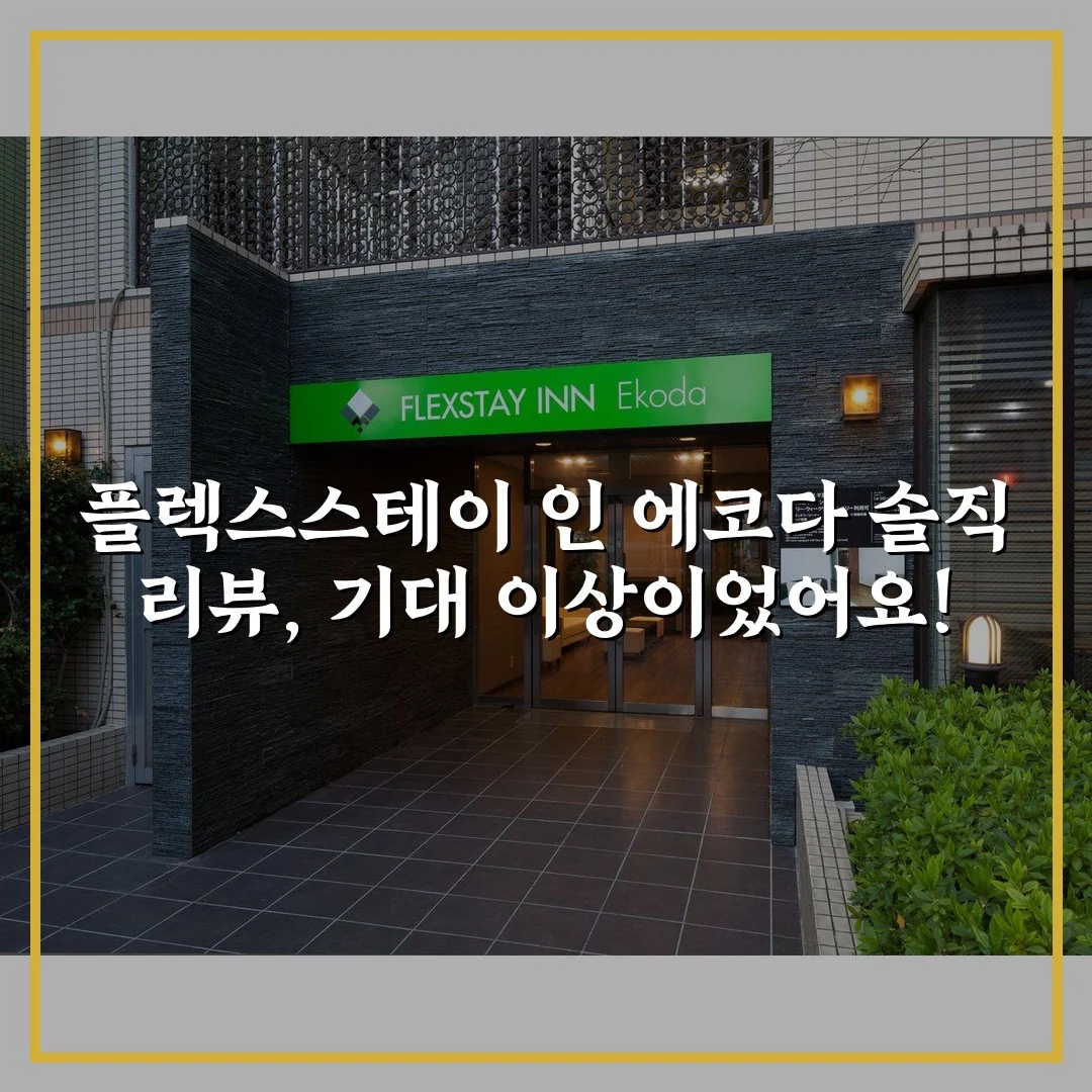 플렉스스테이 인 에코다 솔직 리뷰, 기대 이상이었어요!
