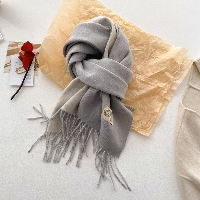 Double-sided scarf made of cashmere imitation, 200x65cm