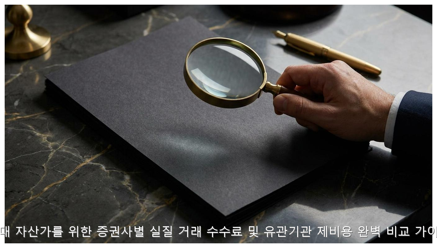억대 자산가를 위한 증권사별 실질 거래 수수료 및 유관기관 제비용 완벽 비교 가이드 핵심 안내 및 분석 인포그래픽 (2)