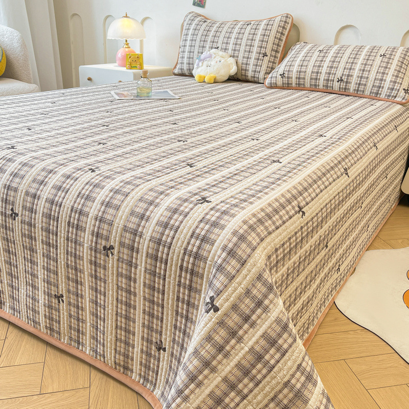 Cotton bedspread with baby fleece, 3-piece
