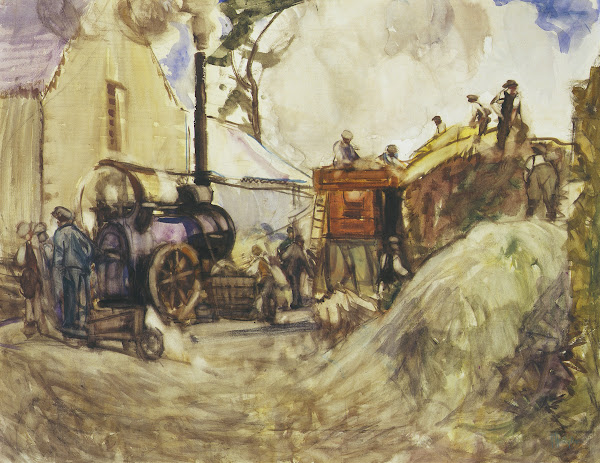 Threshing in the Cotswolds circa 1909