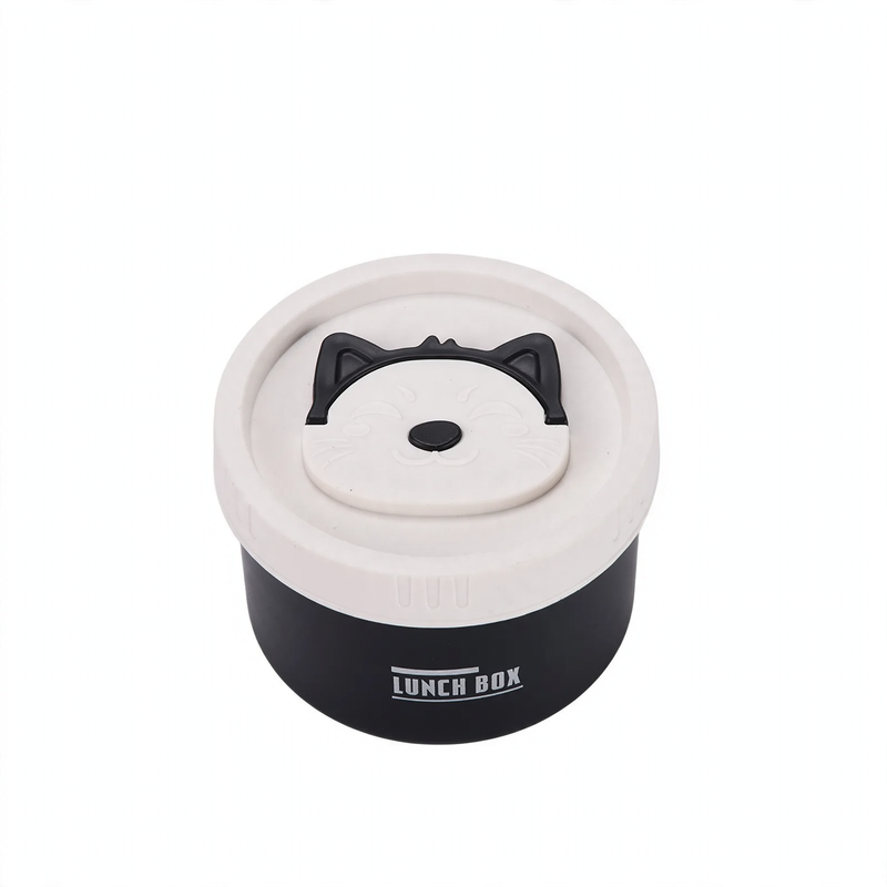 Edelstahl-Lunchbox, rund, 470–600 ml, mit Deckel