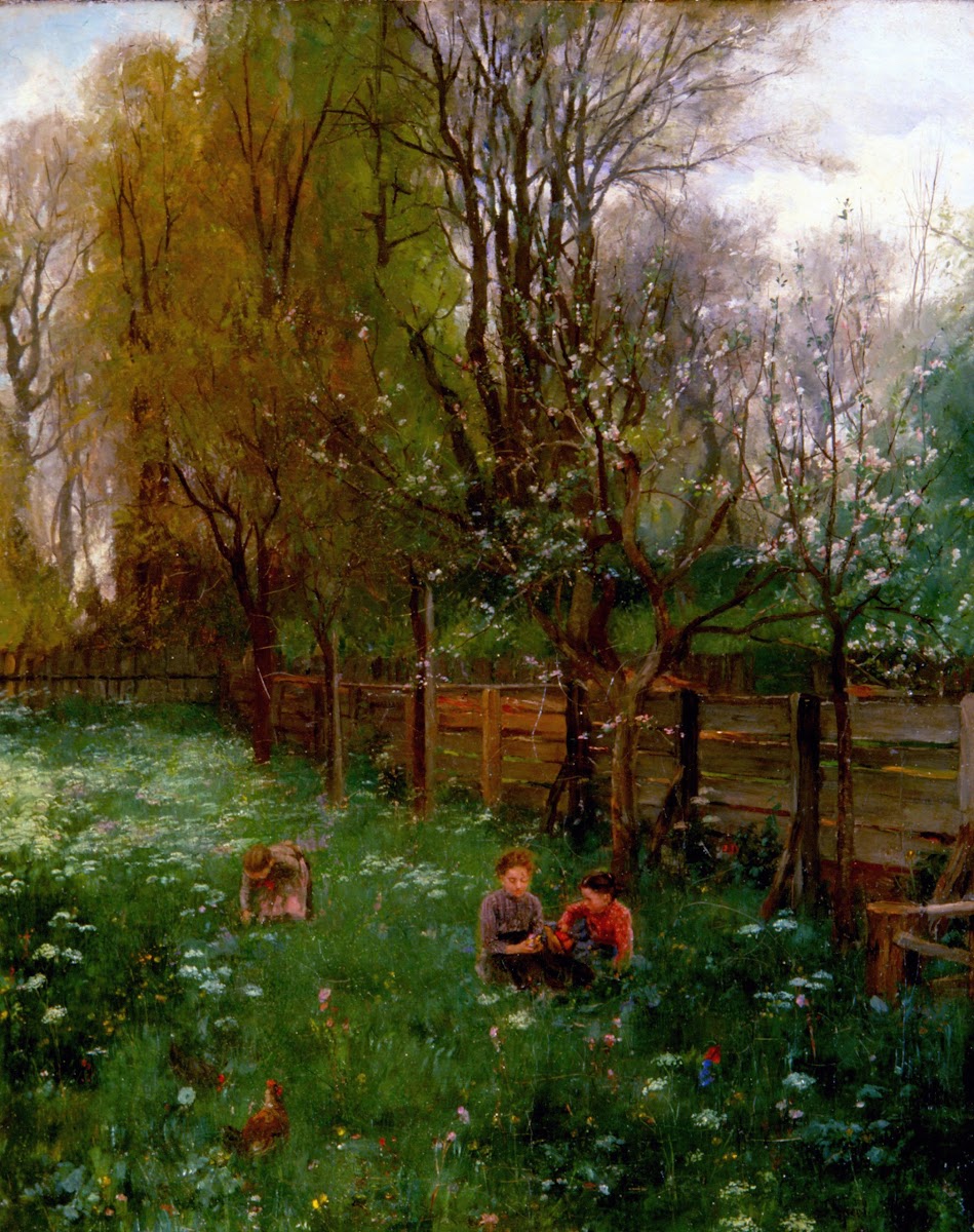 Obstbaumgarten im Frühling circa 1887