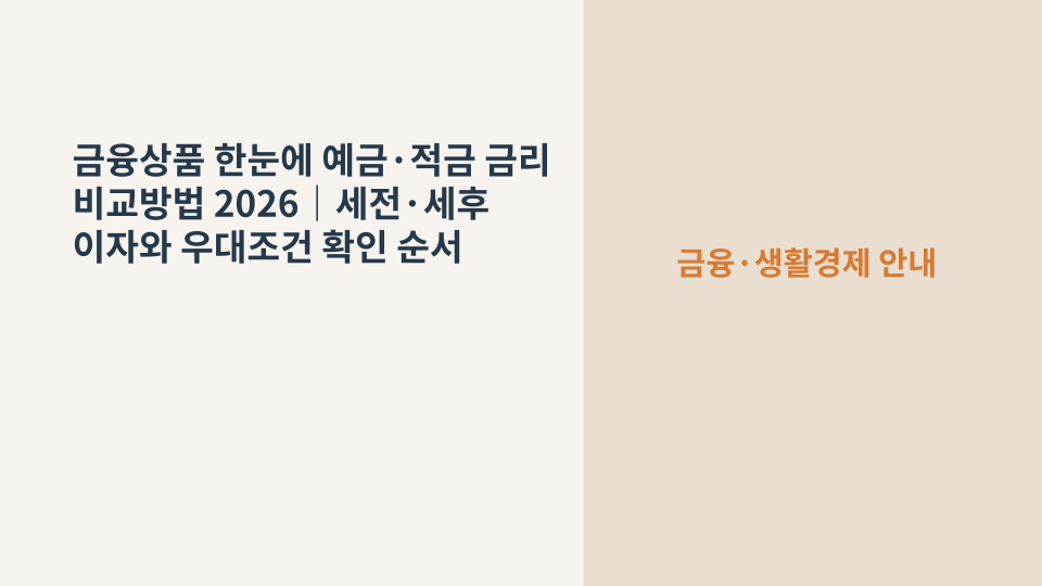 금융상품 한눈에에서 예금과 적금 금리를 비교하는 생활금융 정보