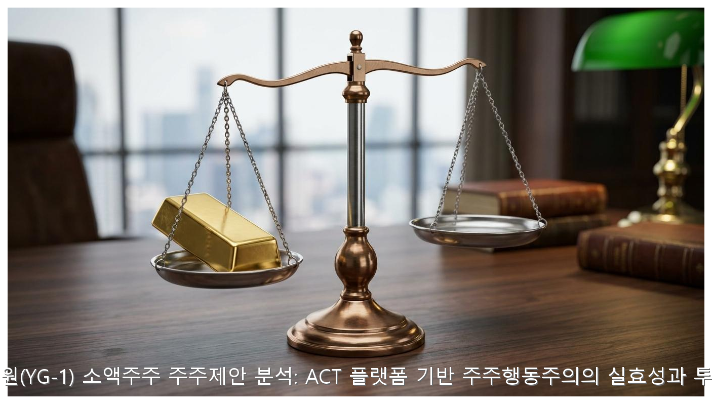 와이지-원(YG-1) 소액주주 주주제안 분석: ACT 플랫폼 기반 주주행동주의의 실효성과 투자 전략 핵심 안내 및 분석 인포그래픽 (5)