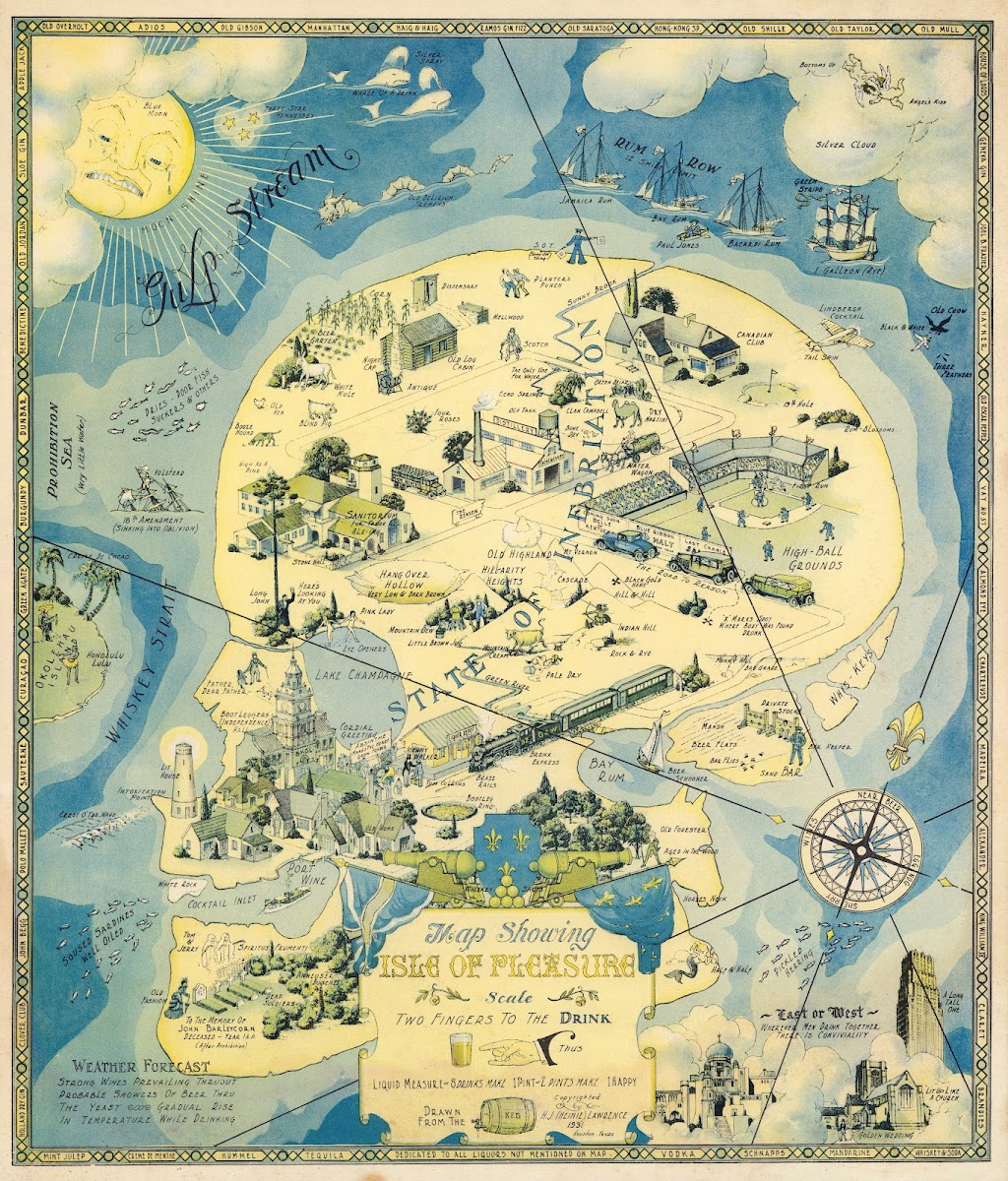 Map Showing The Isle Of Pleasure 1931