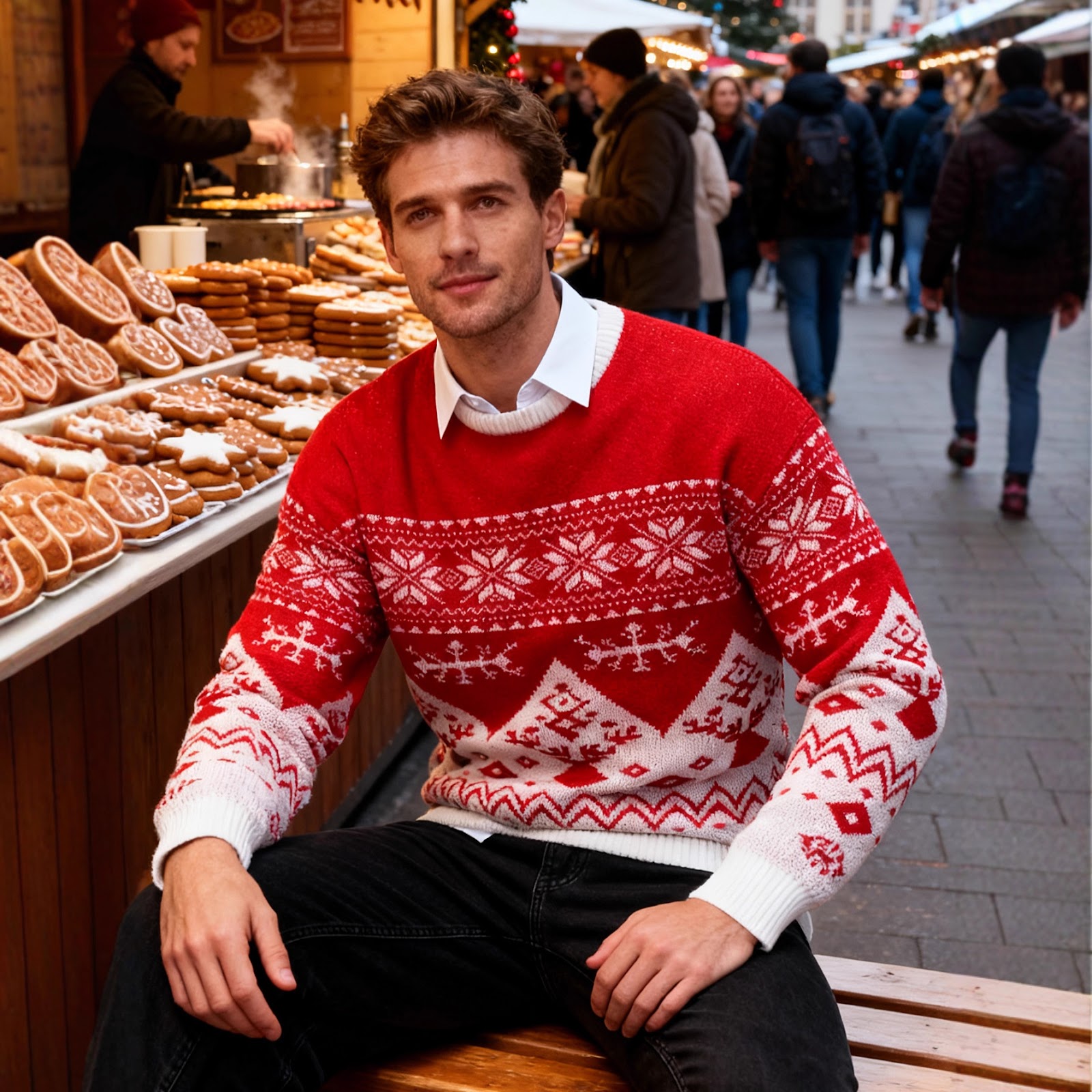 Retro Christmas Sweater in American Style