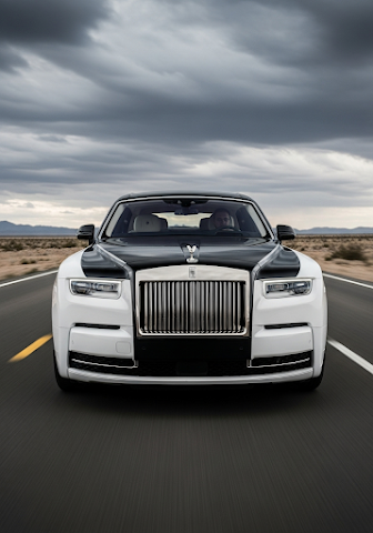Luxurious Rolls-Royce Phantom on Desert Road