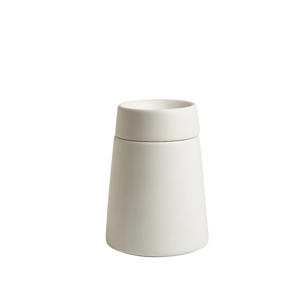 Frasco para algodón de cerámica Moda™ Crater color blanco