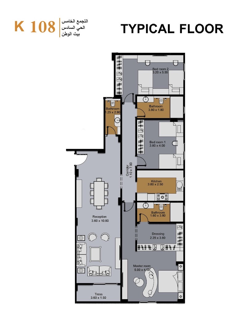 K108 unit 103 floor plan