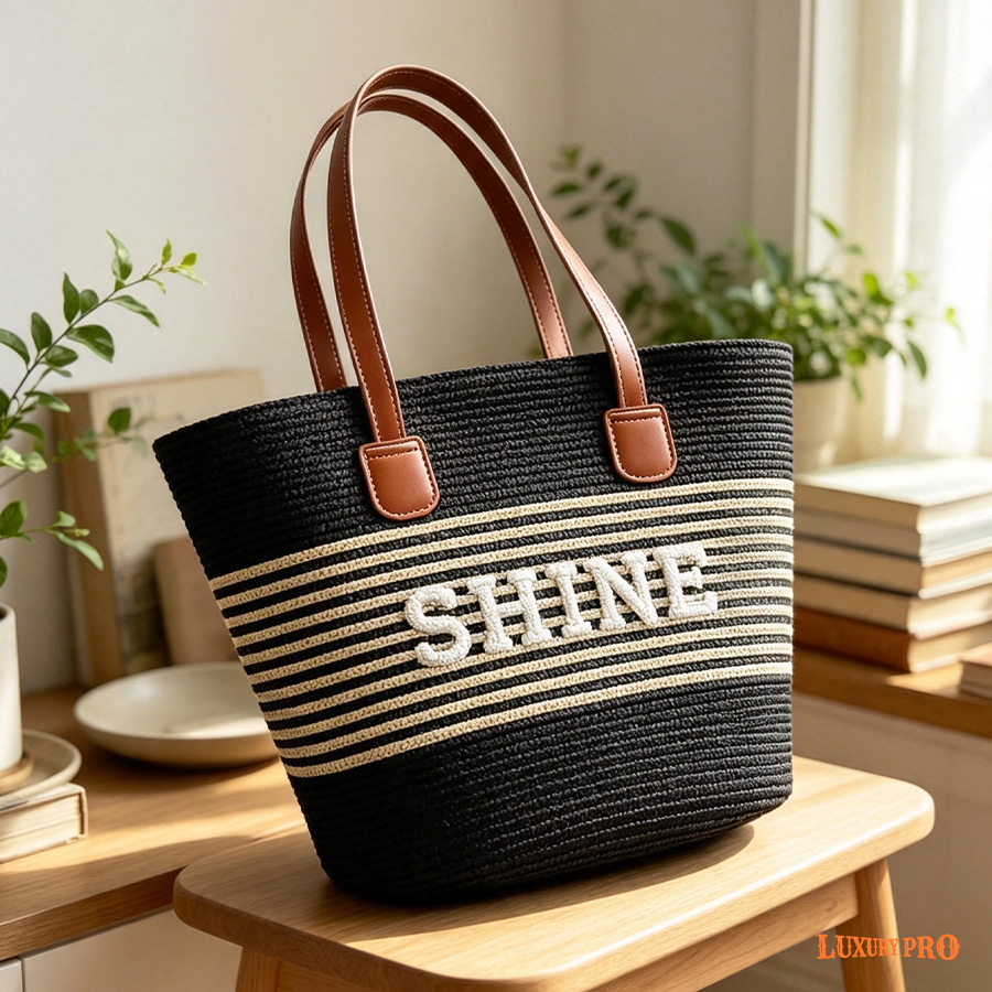 Letter Sticker Tote Bag