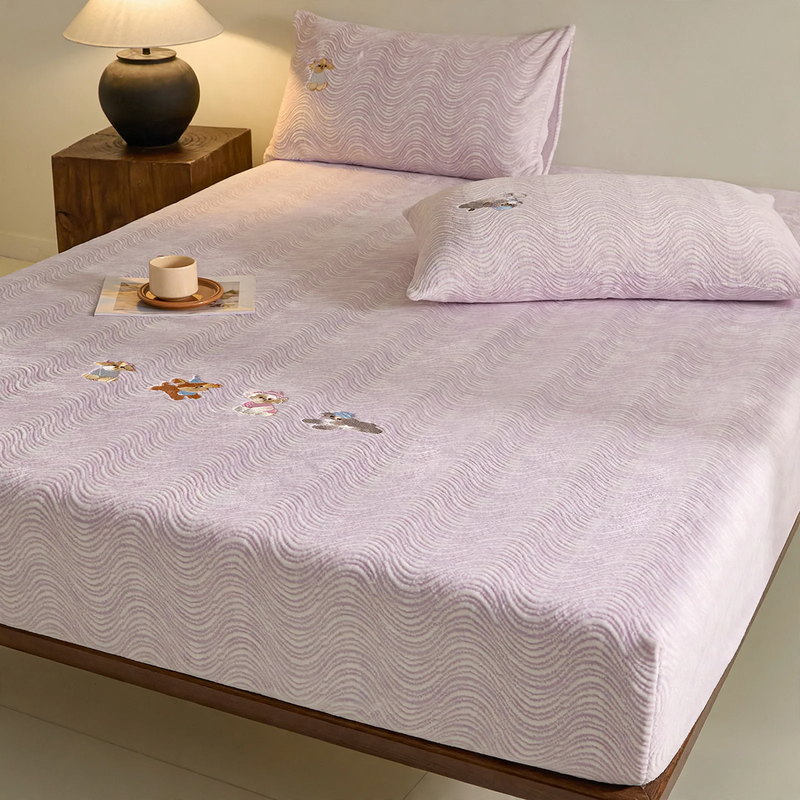 Milk Fiber Bed Sheet with Elastic, Winter