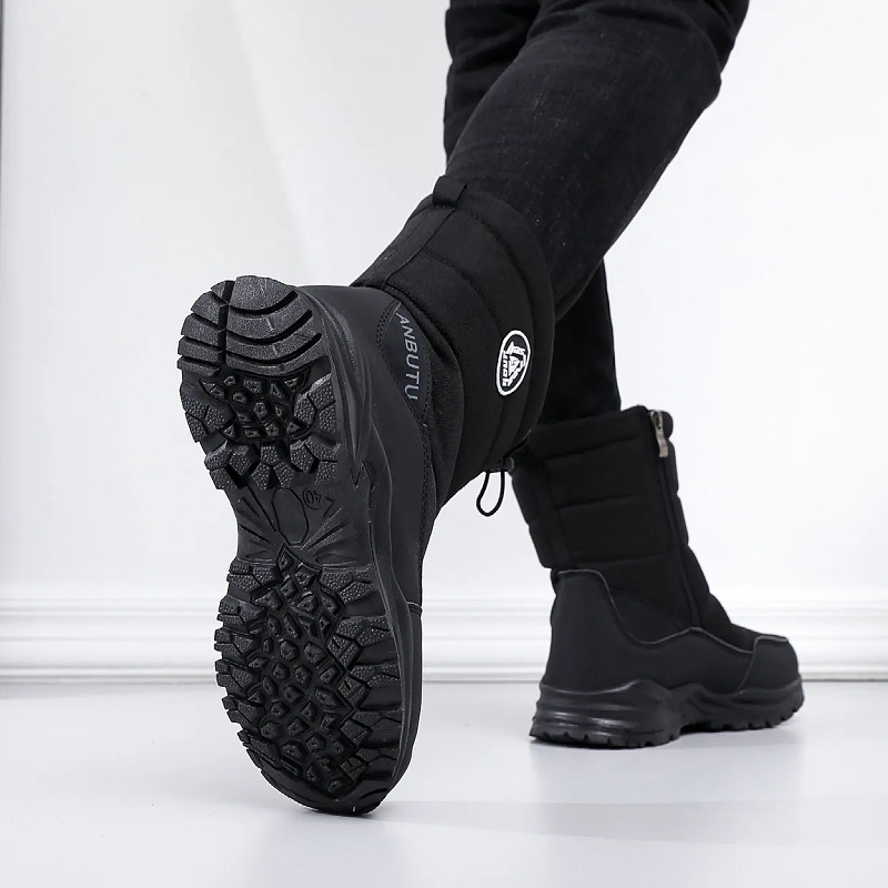 Gefütterte Unisex-Winterstiefel, rutschfest, mittelhoher Schaft