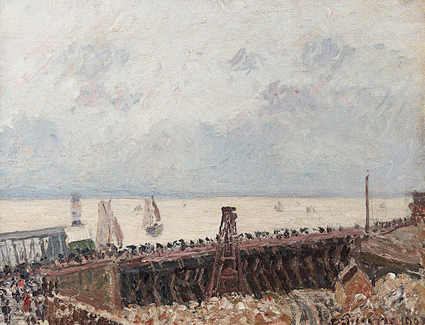 Entrée du port du Havre temps gris 1903