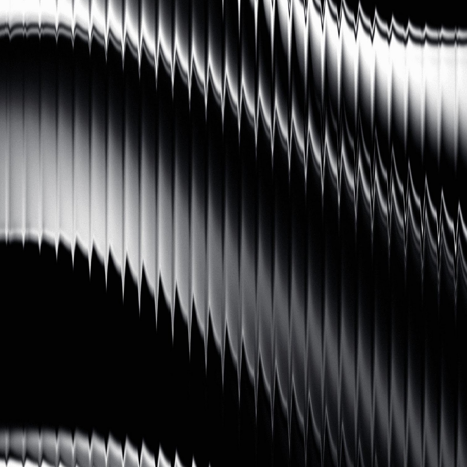 Download Monochrome Metallic Wave Pattern 2K iPhone