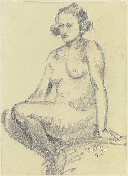 Hockender weiblicher Akt 1931