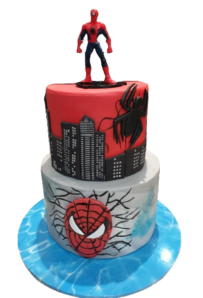 Spiderman 2 Tiered Birthday Cake CB-NC523