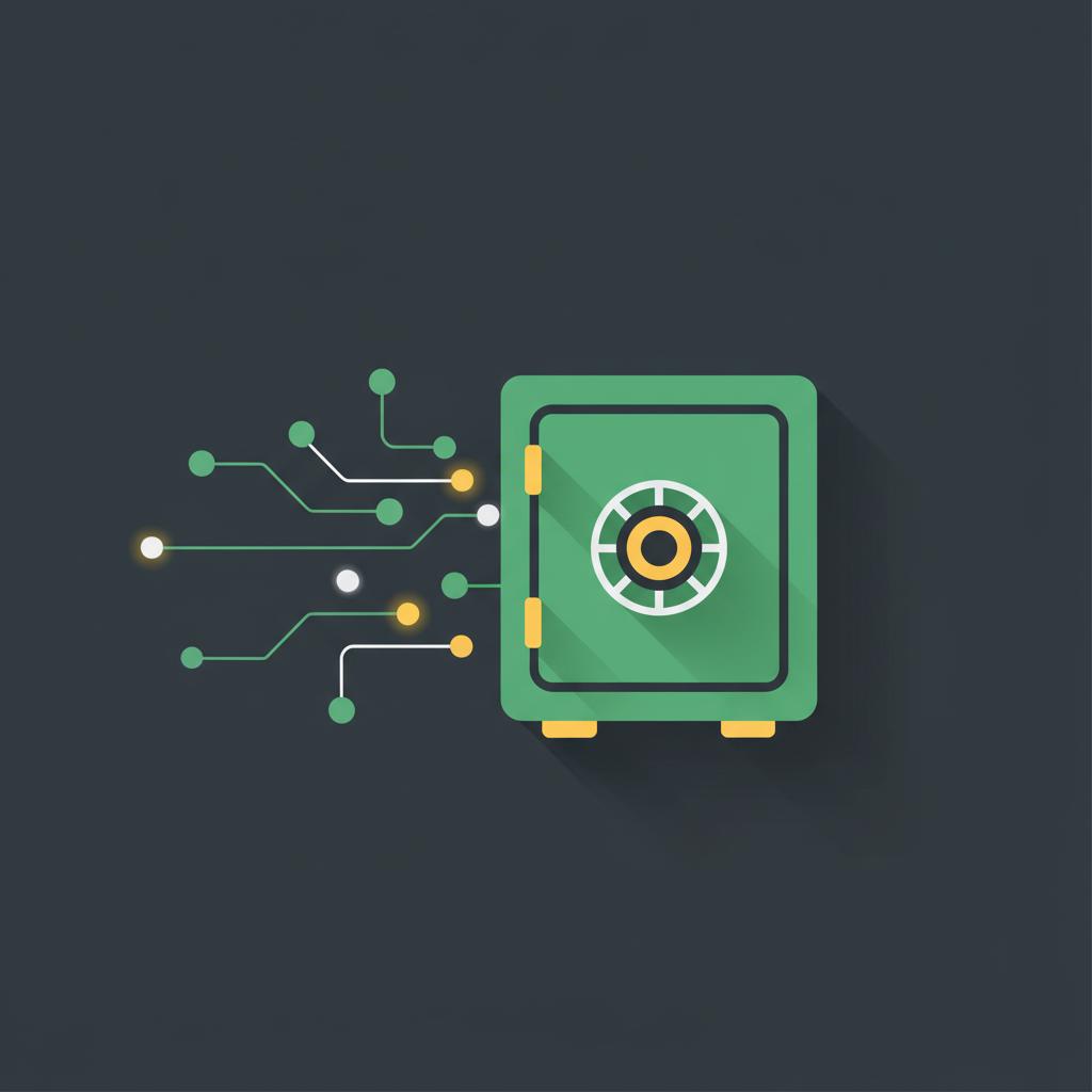 Minimalist 2D vector of blockchain nodes flowing into an institutional vault on a dark Finance Police style background representing Goldman Sachs crypto holdings