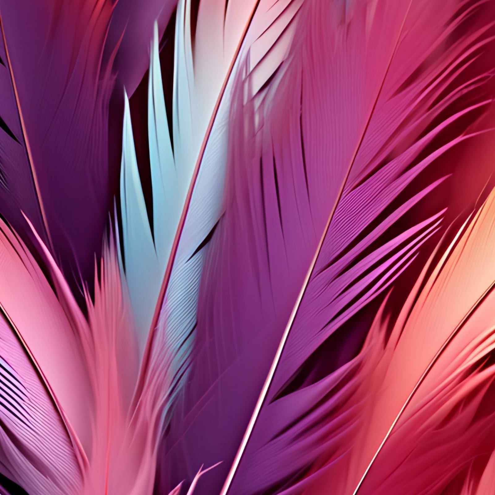 Download Abstract Pink and Purple Feathers 2K iPhone