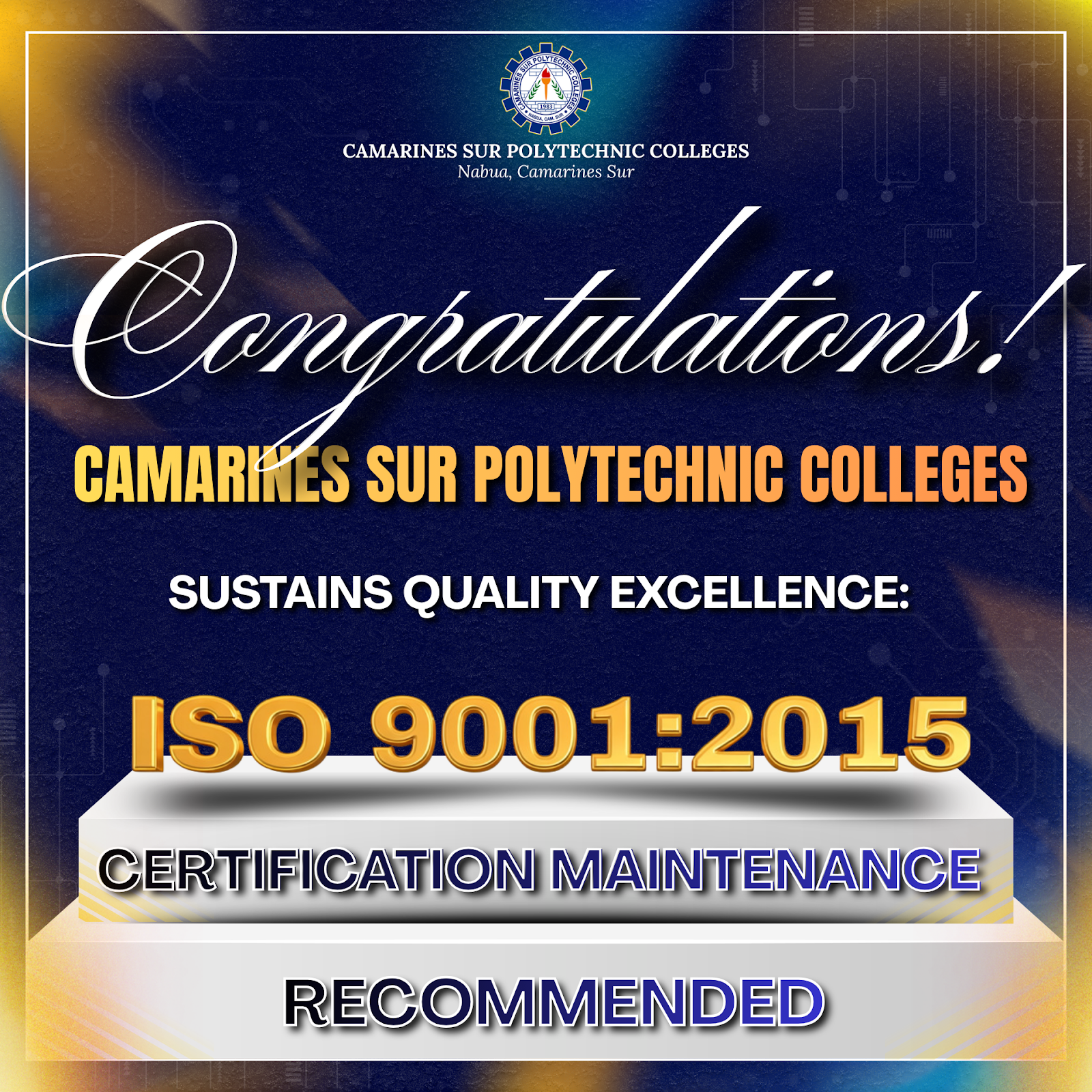 𝗖𝗦𝗣𝗖 𝗦𝘂𝘀𝘁𝗮𝗶𝗻𝘀 𝗤𝘂𝗮𝗹𝗶𝘁𝘆 𝗘𝘅𝗰𝗲𝗹𝗹𝗲𝗻𝗰𝗲, 𝗖𝗲𝗿𝘁𝗶𝗳𝗶𝗰𝗮𝘁𝗶𝗼𝗻 𝗠𝗮𝗶𝗻𝘁𝗲𝗻𝗮𝗻𝗰𝗲 𝗥𝗲𝗰𝗼𝗺𝗺𝗲𝗻𝗱𝗲𝗱!