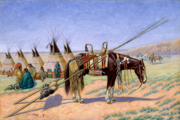 Indians in Camp at 101 Ranch 1922
