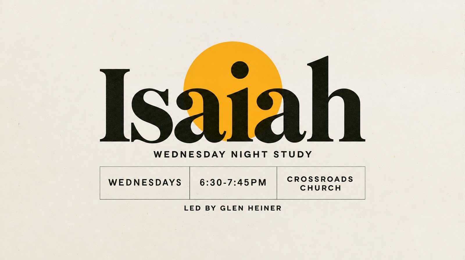 Isaiah Wednesday Night Study