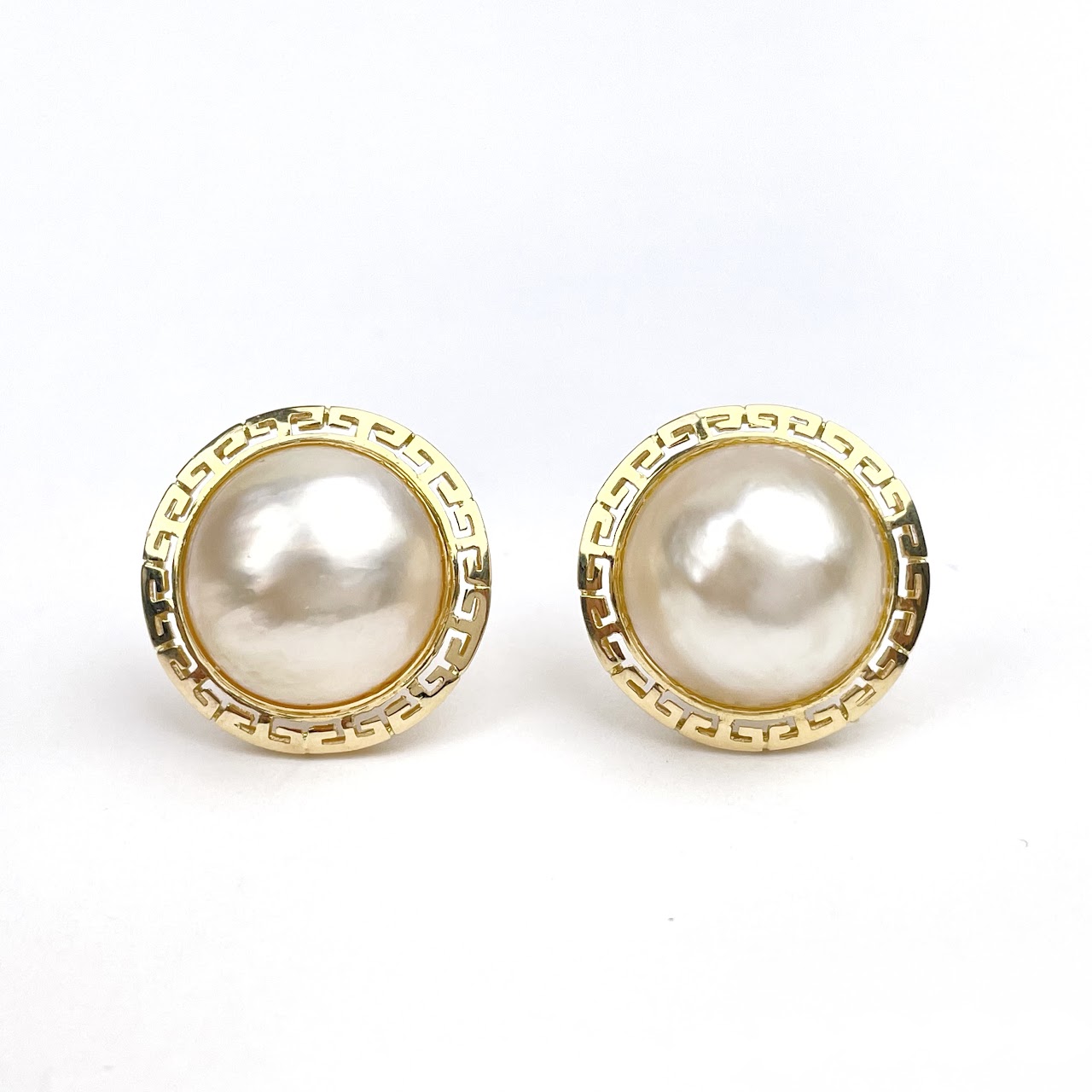 14K Gold & Mother of Pearl Earrings