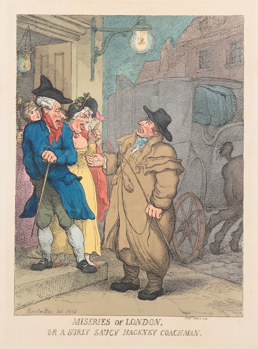 Miseries of London or a surley saucy Hackney coachman 1814