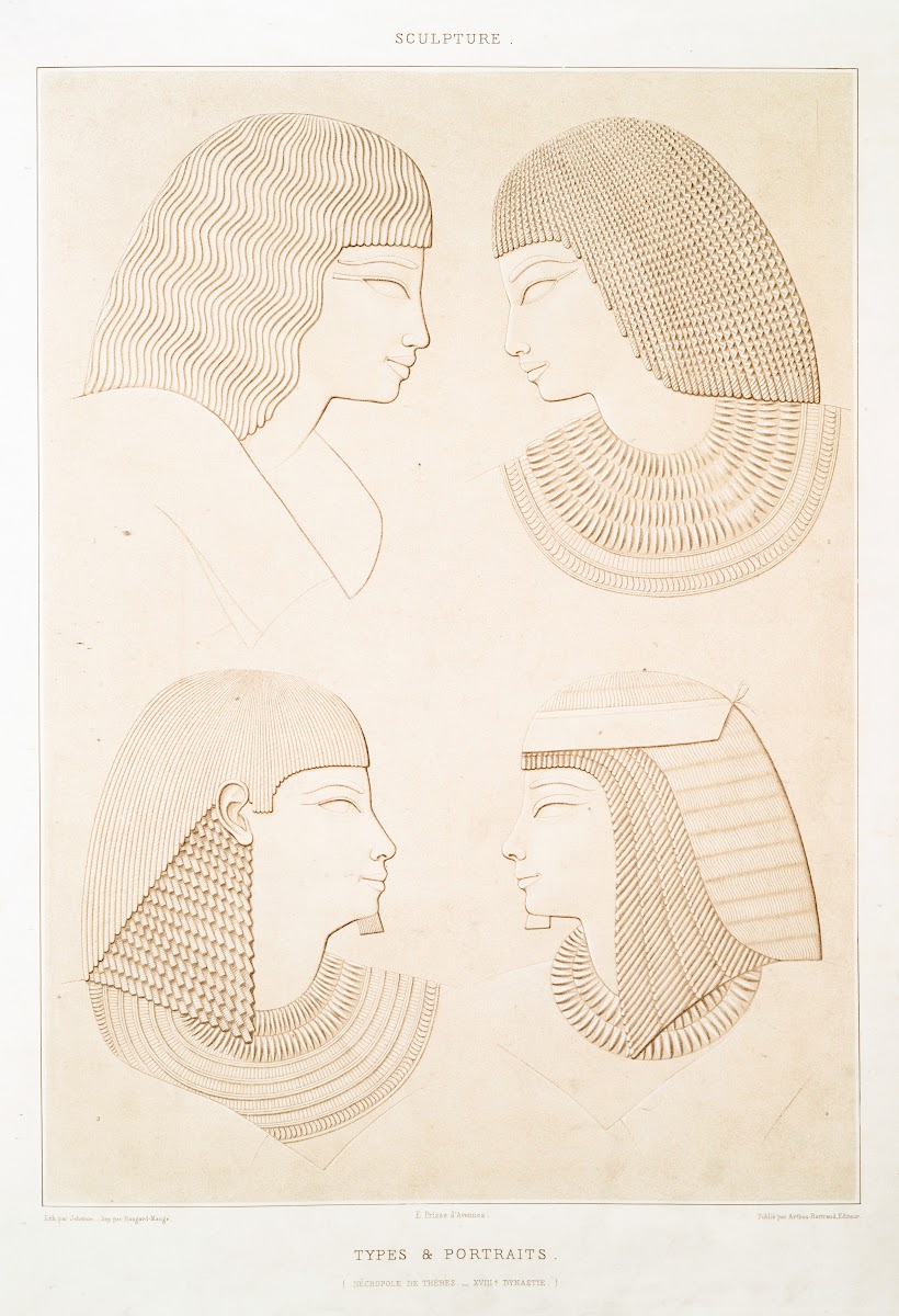 Sculpture types  portraits nécropole de Thèbes  XVIIIe dynastie 1878