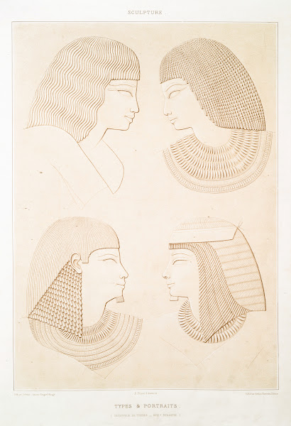 Sculpture types  portraits nécropole de Thèbes  XVIIIe dynastie 1878