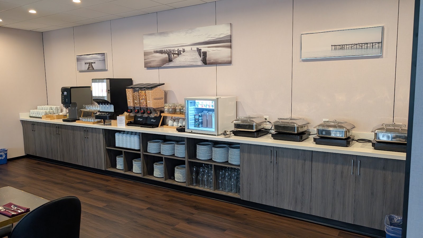Breakfast buffet area