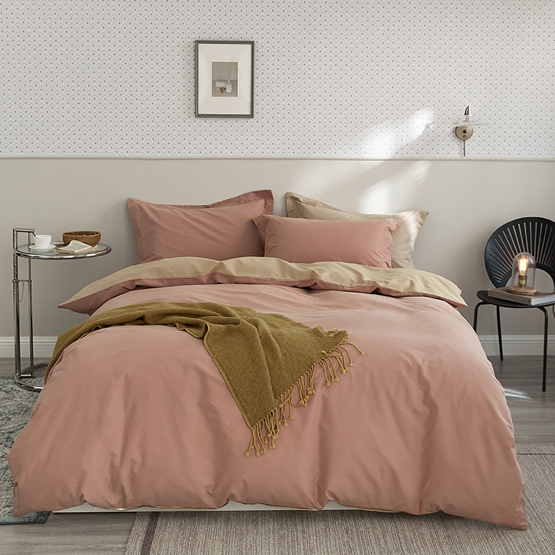 Bed linen set, 4-piece, cotton, flocked
