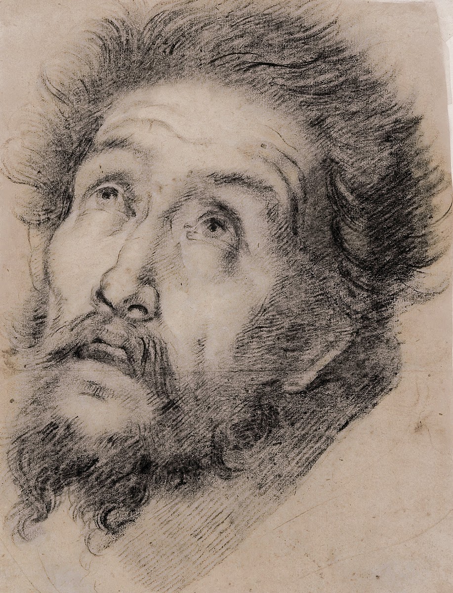Study for St Francis of Assisi adoring the cross circa 1615