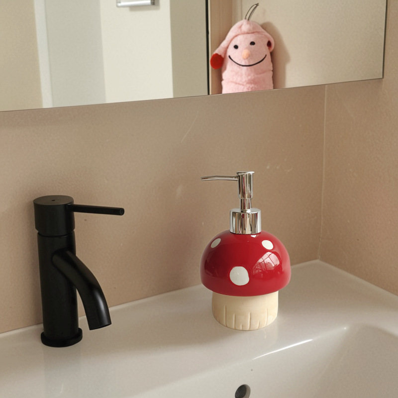 Ceramic soap dispenser with pump