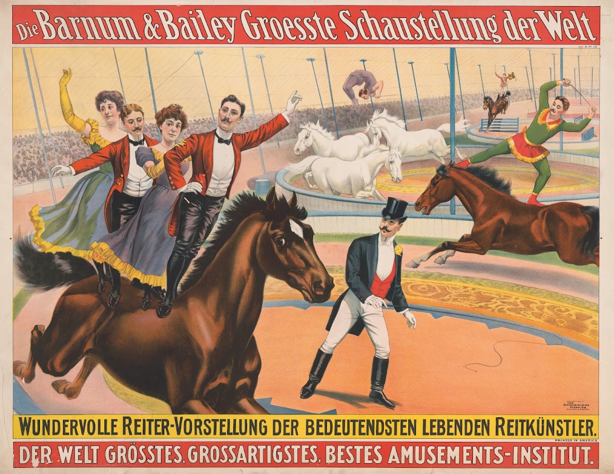 Die Barnum  Bailey groesste schaustellung der welt Wundervolle Reiter Vorstellun