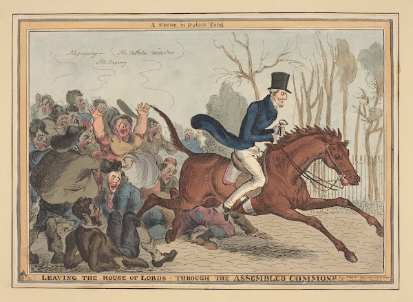 A scene in Palace Yard Leaving the House of Lords  through the assembled commons