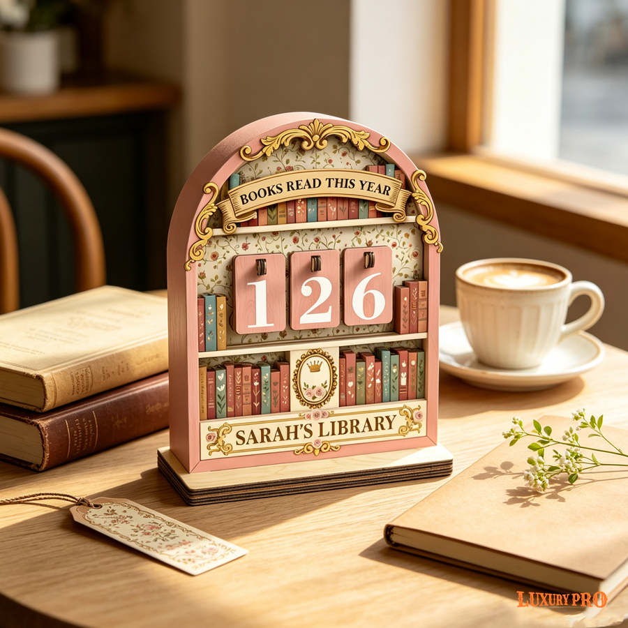 Custom Shape Wood Bookshelf Tracker