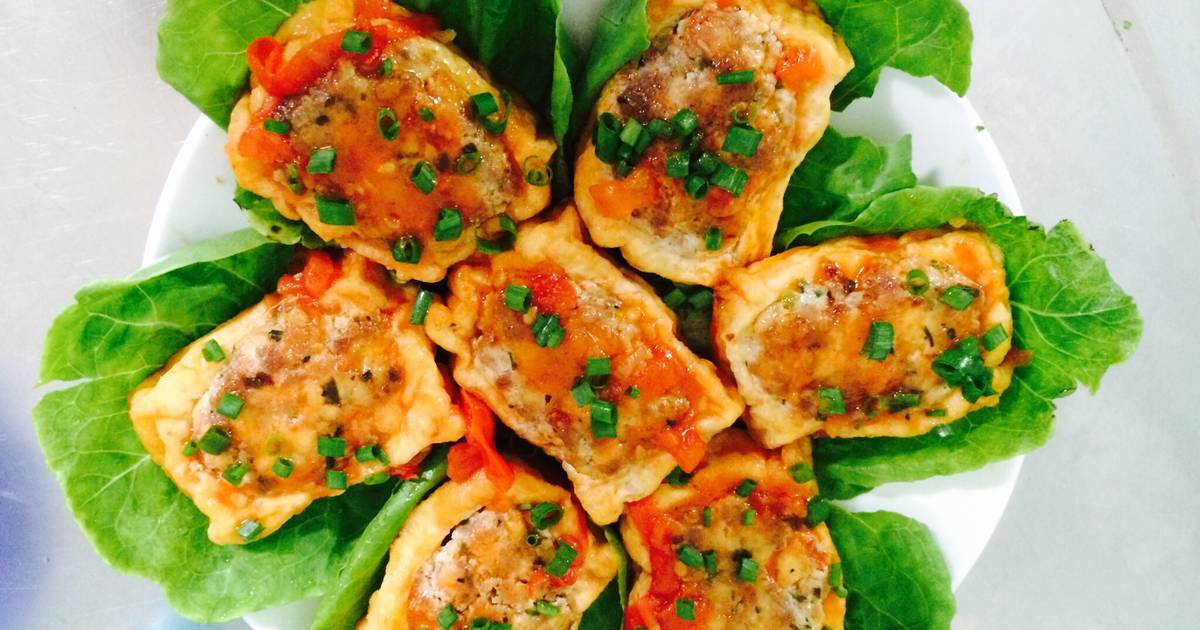 Đậu phụ nhồi thịt sốt cà chua