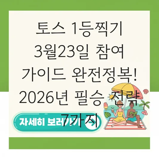 토스 1등찍기 3월23일 참여 가이드