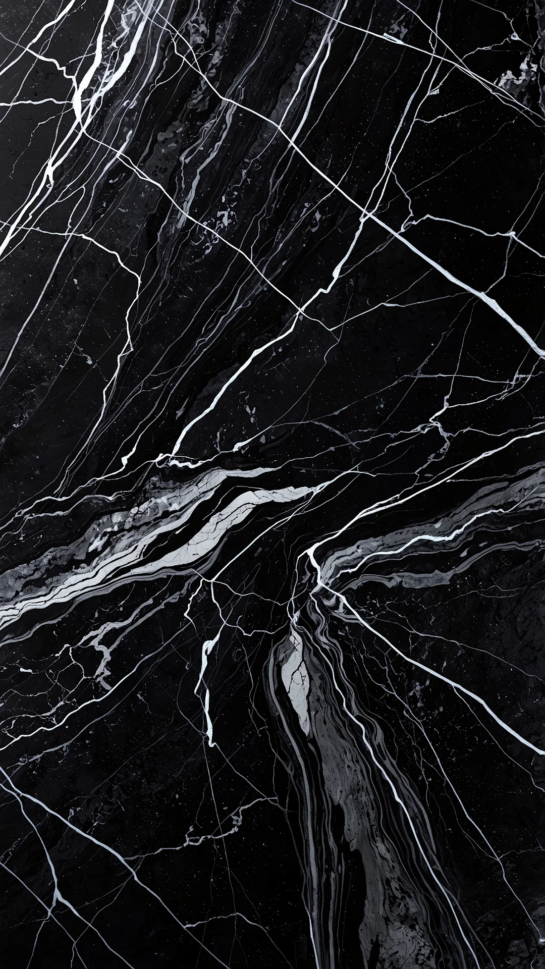 Black Marble with White Vein Texture - Free 4K mobile Wallpaper