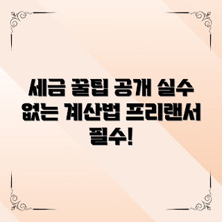 프리랜서세금계산, 초보자 세무, 프리랜서 필수 팁, 세금 실수 방지, 세금 관리 방법
