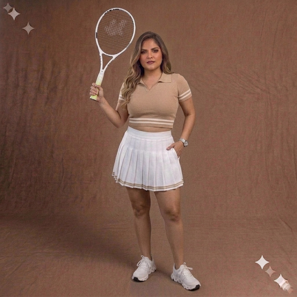 Set de Falda y Top en Tejido Plano Nude