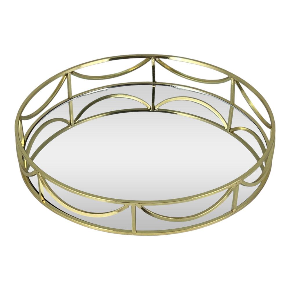 Bandeja de centro decorativa Concepts™ redonda, color dorado